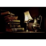 Cakatablo Masa Abajur Kitaplar Antika Metal Surahi Görseli 1000 Parça Puzzle Yapboz MDF Ahşap