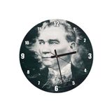 Cakatablo Mustafa Kemal Atatürk Portresi Ve İmzası Görseli Duvar Saati