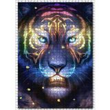 Cakatablo Neon Işıklı Detaylarıyla Kaplan Başı 1000 Parça Puzzle Yapboz MDF Ahşap