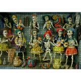 Cakatablo Ölü Gelin ve Arkasında Kurukafa Desenleri 1000 Parça Puzzle Yapboz MDF Ahşap, P17015-1000