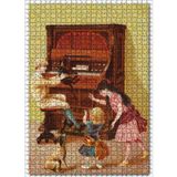 Cakatablo Piyano Çocuklar ve Köpekler 1000 Parça Puzzle Yapboz MDF Ahşap