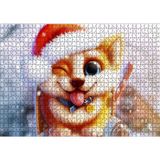 Cakatablo Posta Kutusunun Üzerindeki Köpek ve Karlar 1000 Parça Puzzle Yapboz MDF Ahşap