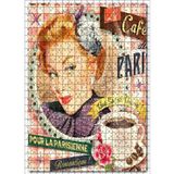 Cakatablo Romantik Kahve Saati Tarzı Görsel 500 Parça Puzzle Yapboz MDF Ahşap