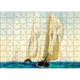 Cakatablo Sanat Eseri Yelkenli Gemi Boyama Duvar Kağıdı 120 Parça Puzzle Yapboz MDF Ahşap