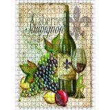 Cakatablo Sauvignon Kırmızı Şarap Meyve 500 Parça Puzzle Yapboz MDF Ahşap