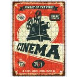 Cakatablo Sinema Reklamı Retro Tablo 255 Parça Puzzle Yapboz MDF Ahşap
