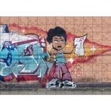 Cakatablo Siyahi Kız Grafiti Duvar Boyama 120 Parça Puzzle Yapboz MDF Ahşap