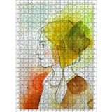 Cakatablo Suluboya Kız Profili 500 Parça Puzzle Yapboz MDF Ahşap