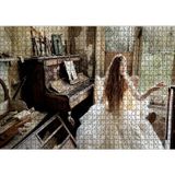 Cakatablo Terkedilmiş Ev Piyano ve Beyaz Elbiseli Kız 1000 Parça Puzzle Yapboz MDF Ahşap