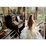 Cakatablo Terkedilmiş Ev Piyano ve Beyaz Elbiseli Kız 120 Parça Puzzle Yapboz MDF Ahşap