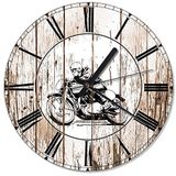 Cakatablo Vintage Motosikletli Afiş Tasarım Duvar Saati