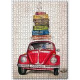 Cakatablo Vosvos Leylek İle Seyhatte Figürü Görseli 1000 Parça Puzzle Yapboz MDF Ahşap