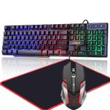 Cakce RGB Oyun Klavyesi ve Renkli Fare Kombinasyonu, USB Kablolu LED Arka Işık Oyun Faresi ve Klavyesi Dizüstü Bilgisayar Bilgisayar Oyun ve İş, Mektup Parıltısı, Mekanik Duygu