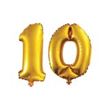 Cakes&Party 10 Yaş Sayı Folyo Balon Altın 90 Cm
