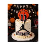 caketopper Basketbol Temalı Erkek Çocuk Doğum Günü İsme Özel 3D Çubuklu Pasta Süsü Seti Cake Topper