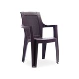 Cakha Elegance Rattan Desenli Plastik Koltuk Kahve