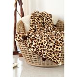 Cakkatex Ponponlu Ekstra Yumuşak Wellsoft Tv Battaniyesi|Koltuk Battaniyesi - Leopar - 130 x 170 cm