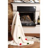 Cakkatex Ponponlu Yeniyıl Özel Seri Wellsoft Tv Battaniyesi |yılbaşı Battaniyesi - 130 x 170 cm - Ekru
