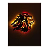 Çakra Aslan Led Işıklı Ahşap Tablo 55X50Cm