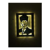 Çakra Atatürk Portre Led Işıklı Ahşap Tablo 60X45Cm