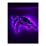 Çakra Caretta Caretta Led Işıklı Tablo Ahşap 60X40Cm