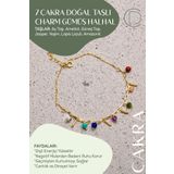 ÇAKRA DOĞAL TAŞ Şans Model Sallantılı Doğal Taşlı Çakra Charm Halhal (925 Ayar Gümüş)