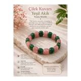 ÇAKRA DOĞAL TAŞ SERTİFİKALI ÇİLEK KUVARS - YEŞİL AKİK ROLEKS BİLEKLİK