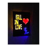 Çakra Fall In Love Led Işıklı Ahşap Tablo 50X35 Cm