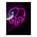 Çakra Fil Neon Led Işıklı Tablo Duvar Dekorasyonu (4Mm Pleksi- 45X30Cm)