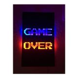 Çakra Game Over Led Işıklı Ahşap Tablo (50X35Cm)