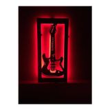 Çakra Gitar Led Işıklı Rgb Kumandalı Ahşap Tablo(80X40Cm)