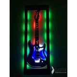 Çakra Gitar LED Işıklı Tablo Ahşap - 70 x 28 cm - Siyah