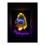Çakra Good Vibes-Yine Rolleniyorsun Yazılı Led Işıklı Ahşap Tablo (50X35Cm)
