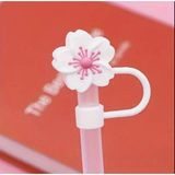 Çakra Kiraz Çiçeği Model Silikon Toz Geçirmez Sızdırmaz Pipet Kapağı 1 Adet Stanley Termos ile Uyumlu - Beyaz - Pembe