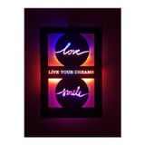 Çakra Love &Smile Led Işıklı Tablo Ahşap 50X35Cm