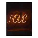 ÇAKRA Neon Led Love Yazı (amber 12v Neon Led) Tablo (4mm Pleksi-40x20cm)