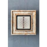 Çakra Renkleri Sembolleri Çerçeveli Taş Tablo 20x20 cm-Wall Decor Oscar Stone Decor