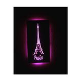 Çakra Rgb Kumandalı Led Işıklı Paris Tablo Ahşap 50X32Cm