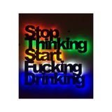 Çakra Stop Thinking Led Işıklı Ahşap Tablo 50X50Cm