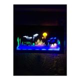Çakra Su Altı Temalı Led Işıklı Ahşap Tablo 50X35Cm