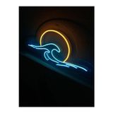 Çakra Sun-Waves Neon Led Tasarım Led Tablo (4Mm Pleksi-60X30Cm)