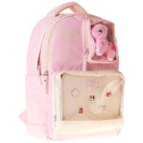 Calacilo Dört Bölmeli Peluşlu K-Pop Pink Pembe Peluş Aksesuarlı Pembe Kız Çocuk Ilkokul Sırt Çantası - C4107