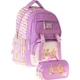 Calacilo Flowers Kız Çocuk Flowers Baskılı Okul Sırt Çantası ve Kalemlik Seti - SETCC-C4071C - Lila