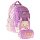 CalaCilo Flowers Kız Çocuk Flowers Baskılı Okul Sırt Çantası ve Kalemlik Seti - SETCC-C4071C