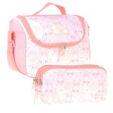 CalaCilo Kedi Baskılı Kız Çocuk Pembe Renk Beslenme Çantası ve Kalemlik Seti - SETCC-C4051