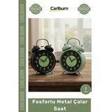 #Çalarsaat Nostaljik İkiz Çan Gece Işıklı 11 Cm Masa Üstü Dekoratif Tipi Fosforlu Metal Çalar Saat