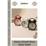 #Çalarsaat Sessiz Akar Saniye İkiz Çan Tasarımı 85 Cm Pilli Şık Galaxy Klasik Masa Çalar Saati