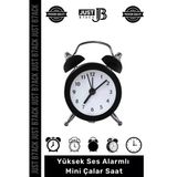 #Çalarsaat Yüksek Ses Alarmlı Çift Çanlı Pilli Dekoratif Akar Saniyeli Masaüstü Analog Çalar Saat