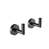 CalcMetal LAKETON Koleksiyonu, 2 Paket Modern Çinko Bornoz Havlu ve Elbise Kancası, Banyo ve Mutfak için Duvar Kancası, Dişli Duvar Çapalı İki Vida, Kurulumu Kolay, Mat Siyah