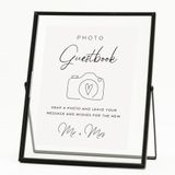 Calculs Fotoğraf Ziyaretçi Defteri Siyah İşaret Tutucu, 20,3 x 25,4 cm Cam Resim Yüzen Çerçeveler Menü/Kart Teşhir Standı Düğün Ziyaretçi Defteri Inspo Parti Masa Dekorasyonu için